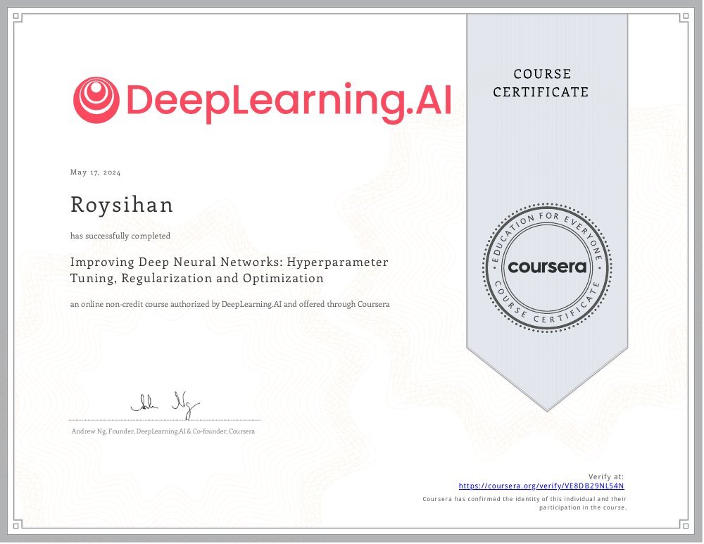 Improving Deep Neural Networks: Hyperparameter Tuning, Regularization and Optimization
