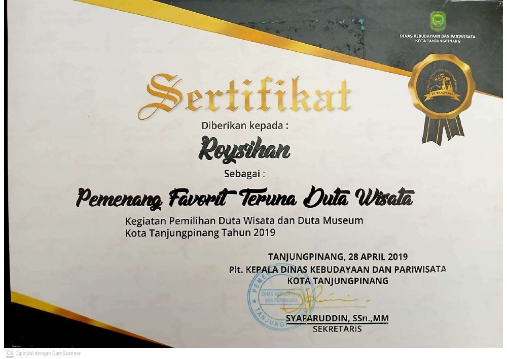 Pemenang Favorit Teruna Duta Wisata Tanjungpinang 2019