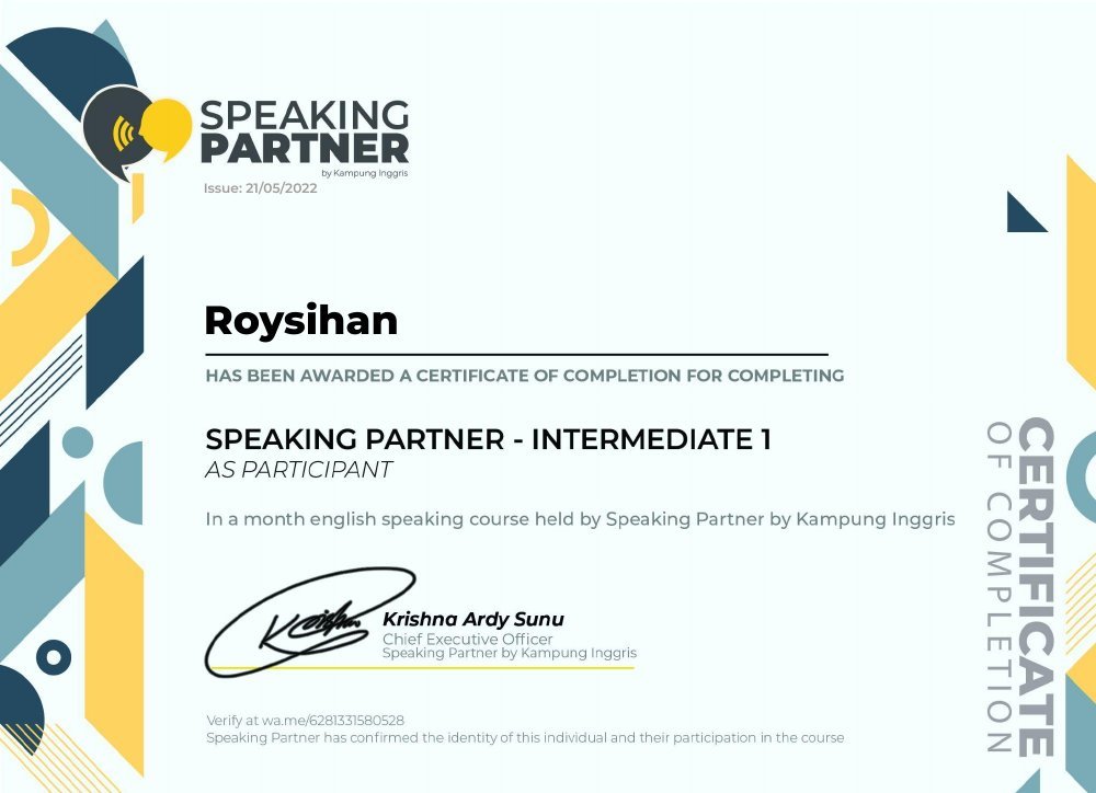 Speaking Partner — Intermediate 1